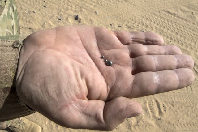 Tungsten projectiles used in US Army M30A1 alternate warhead, designed to minimize collateral casualties.